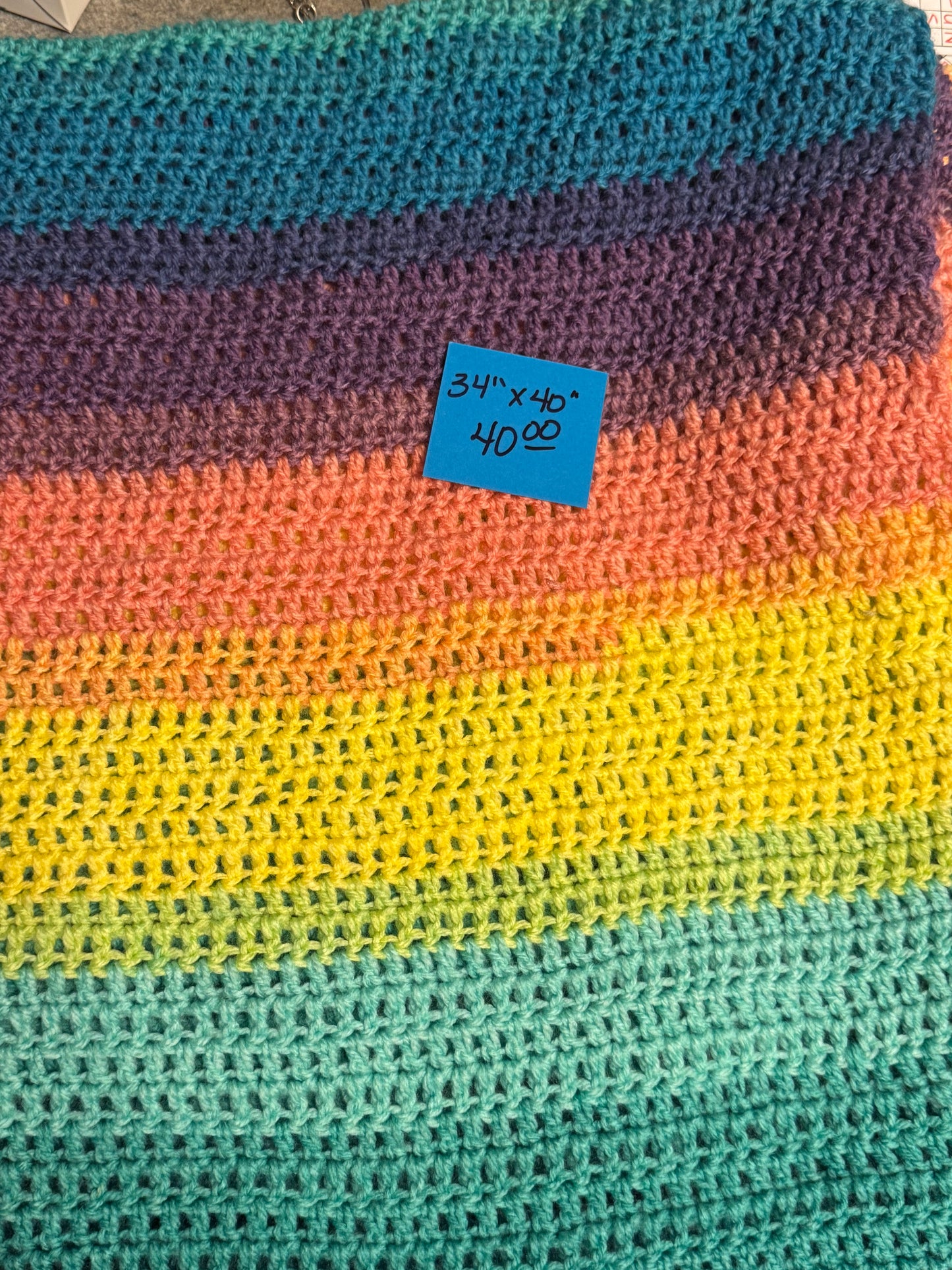 Hand crochet baby blanket